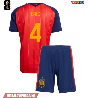 Lacne Dětský Futbalové dres Španielsko Eric Garcia #4 MS 2026 Krátky Rukáv - Domáci (+ trenírky)